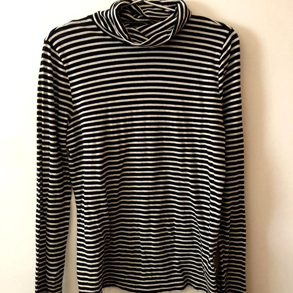 J. Crew Women's Slim Fit Striped Tissue Turtleneck